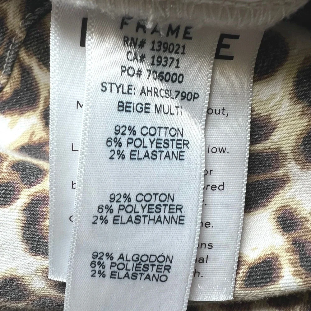 Frame‎ Womens Size 27 Ali High Rise Cigarette Leopard Print Jeans Trendy Chic